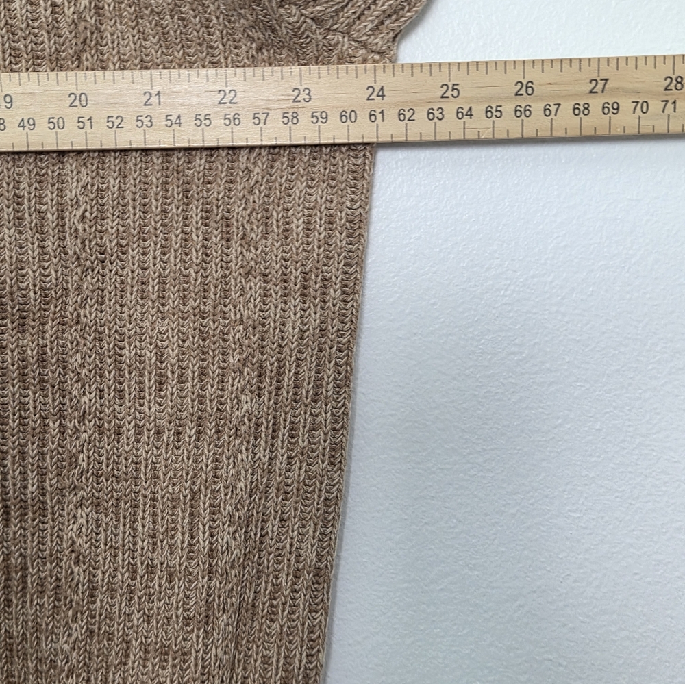 Chaps Pullover Sweater Mens L Beige Ribbed 100% Cotton NWT - Picture 7 of 9
